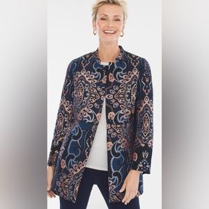 EUC Chico’s Beautiful metallic brocade jacket size 0